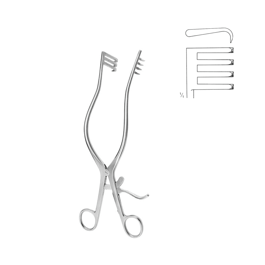 Adson Retractor 3X4 Teeth Sharp 26.5 cm – Adwat Alshifaa Medical UAE